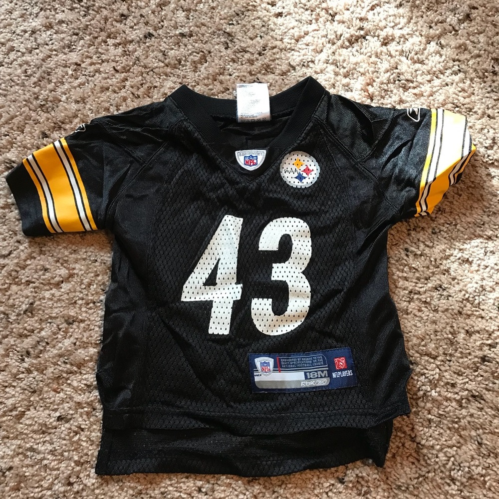 18 month baby Steelers jersey and footed pj
